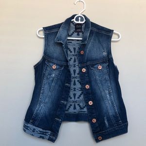 Distressed Denim Vest